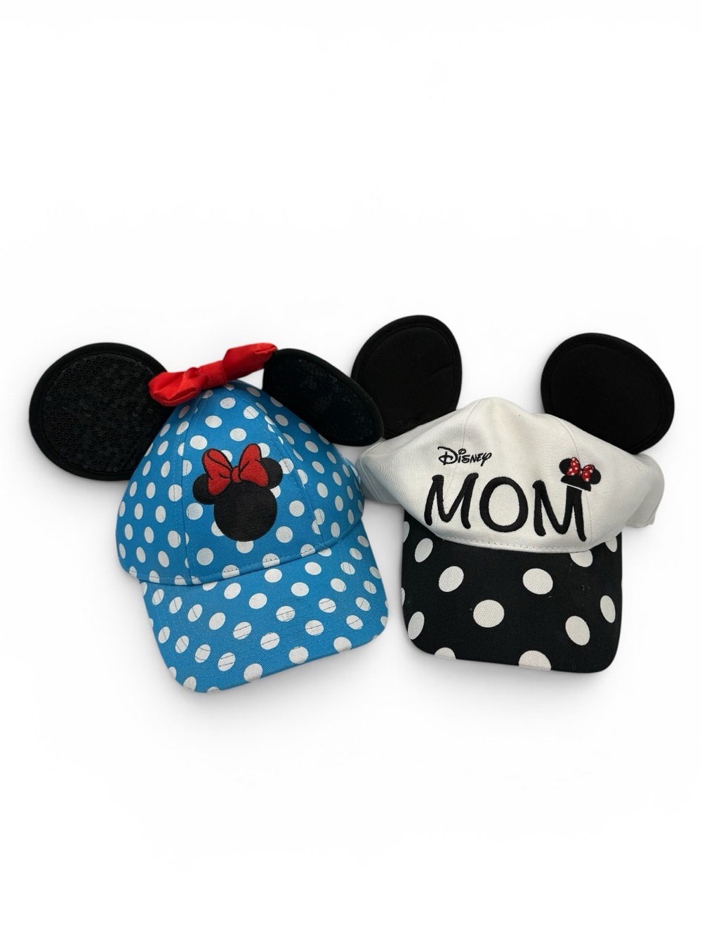 Minnie Mouse & Disney Mom Snap Back 2 Hats Baseball Caps With Ears Adult OS
